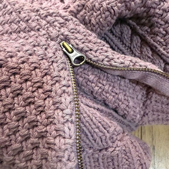 LL Bean Signature Cotton mauve Fisherman Tunic Sweater - Picture 4 of 8